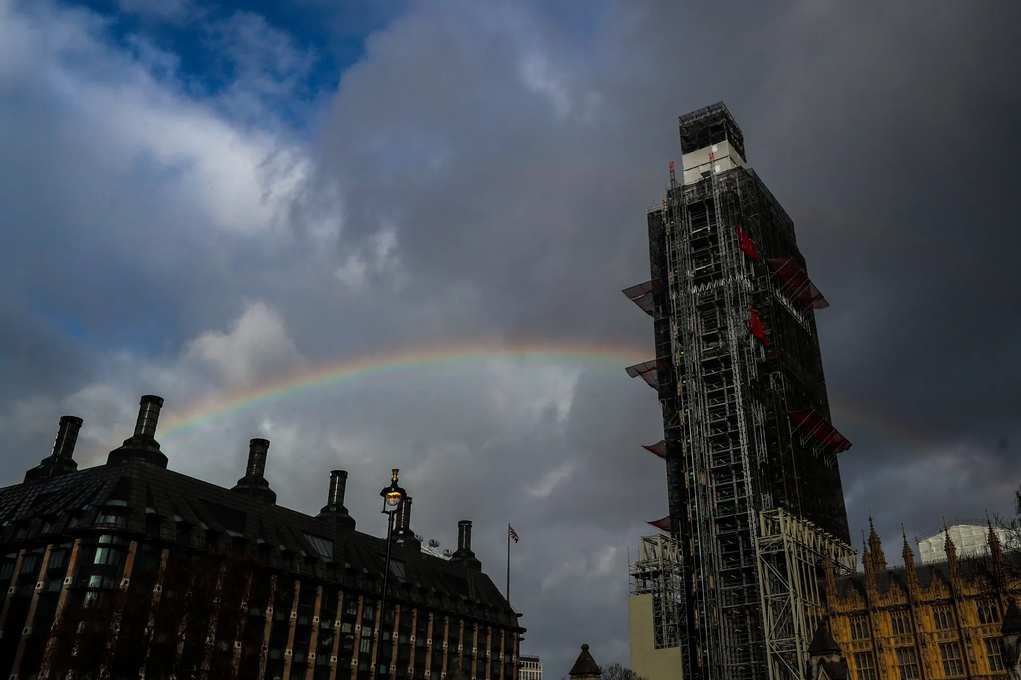Portcullis House, left, and the Houses of Parliament&nbsp;in London.