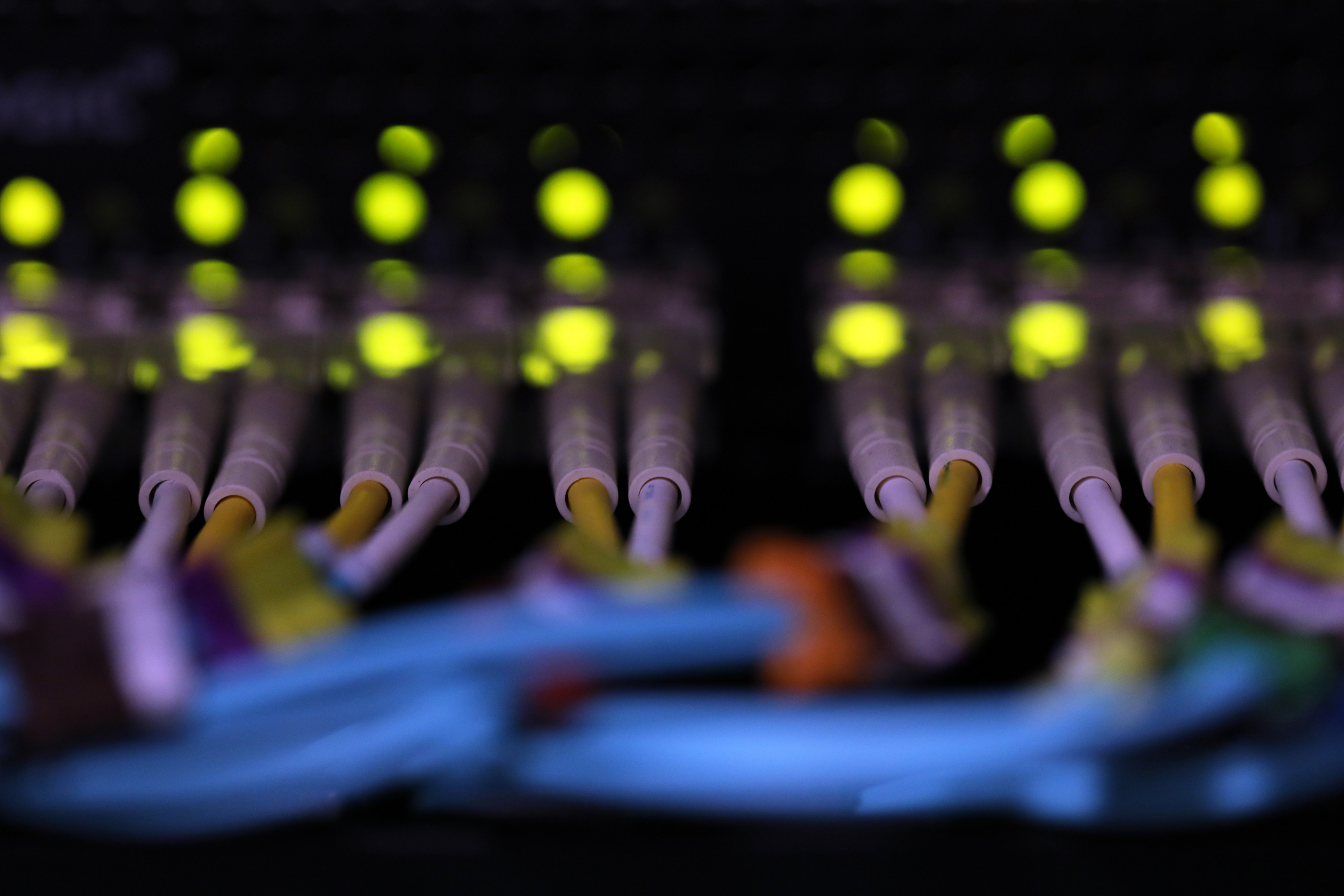 Cables inside a communications room. Photographer: Chris Ratcliffe/Bloomberg