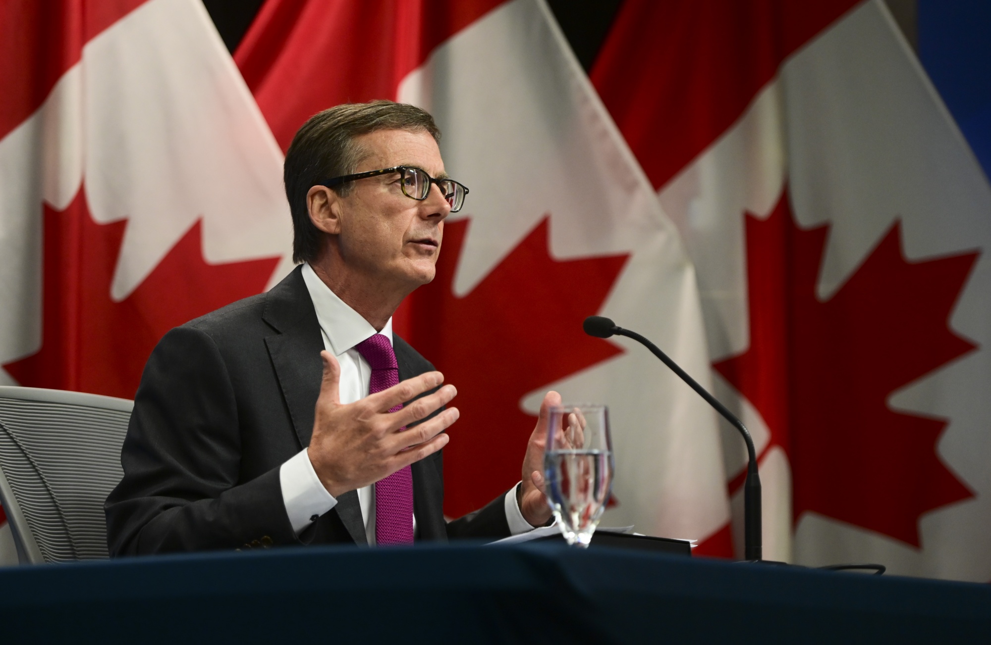 Tiff Macklem speaks during a Bank of Canada news conference in Ottawa on Oct. 28.