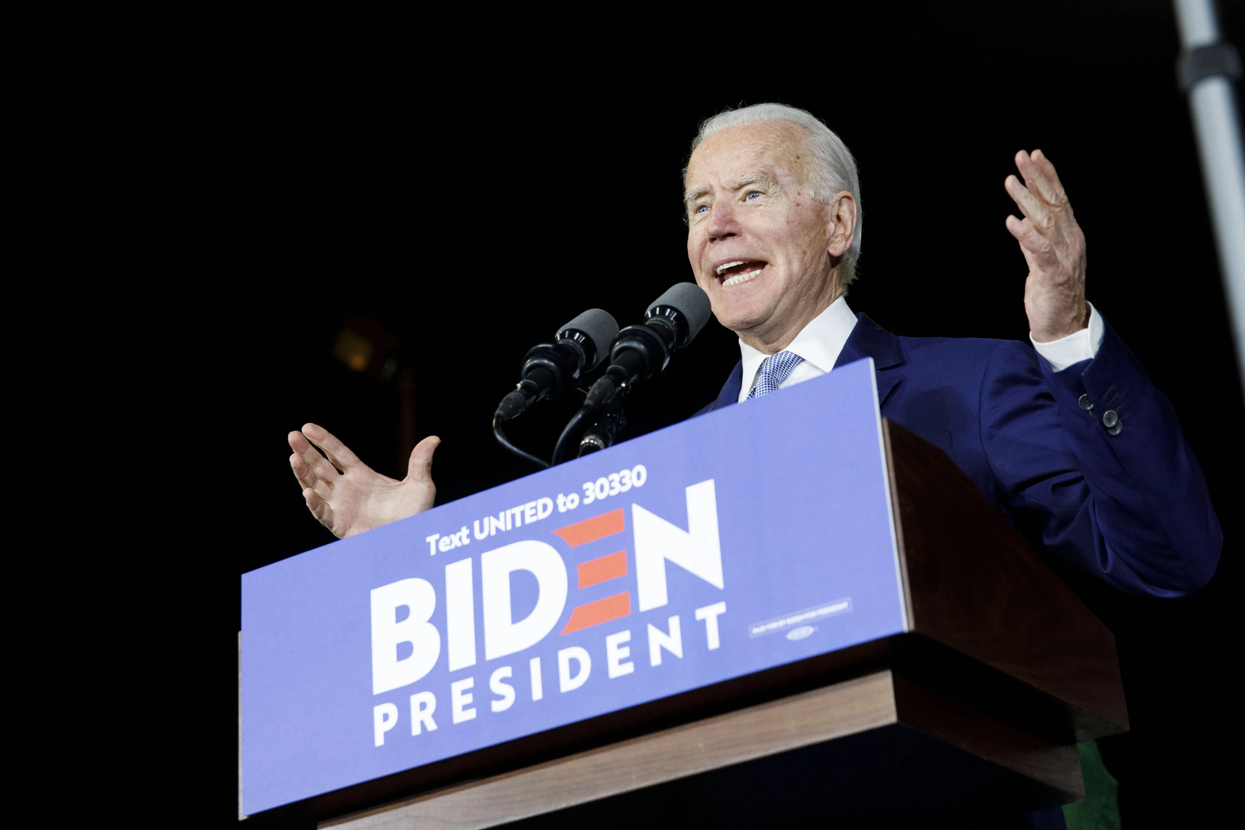 Joe Biden&nbsp;speaks in&nbsp;Los Angeles on&nbsp;March 3.&nbsp;