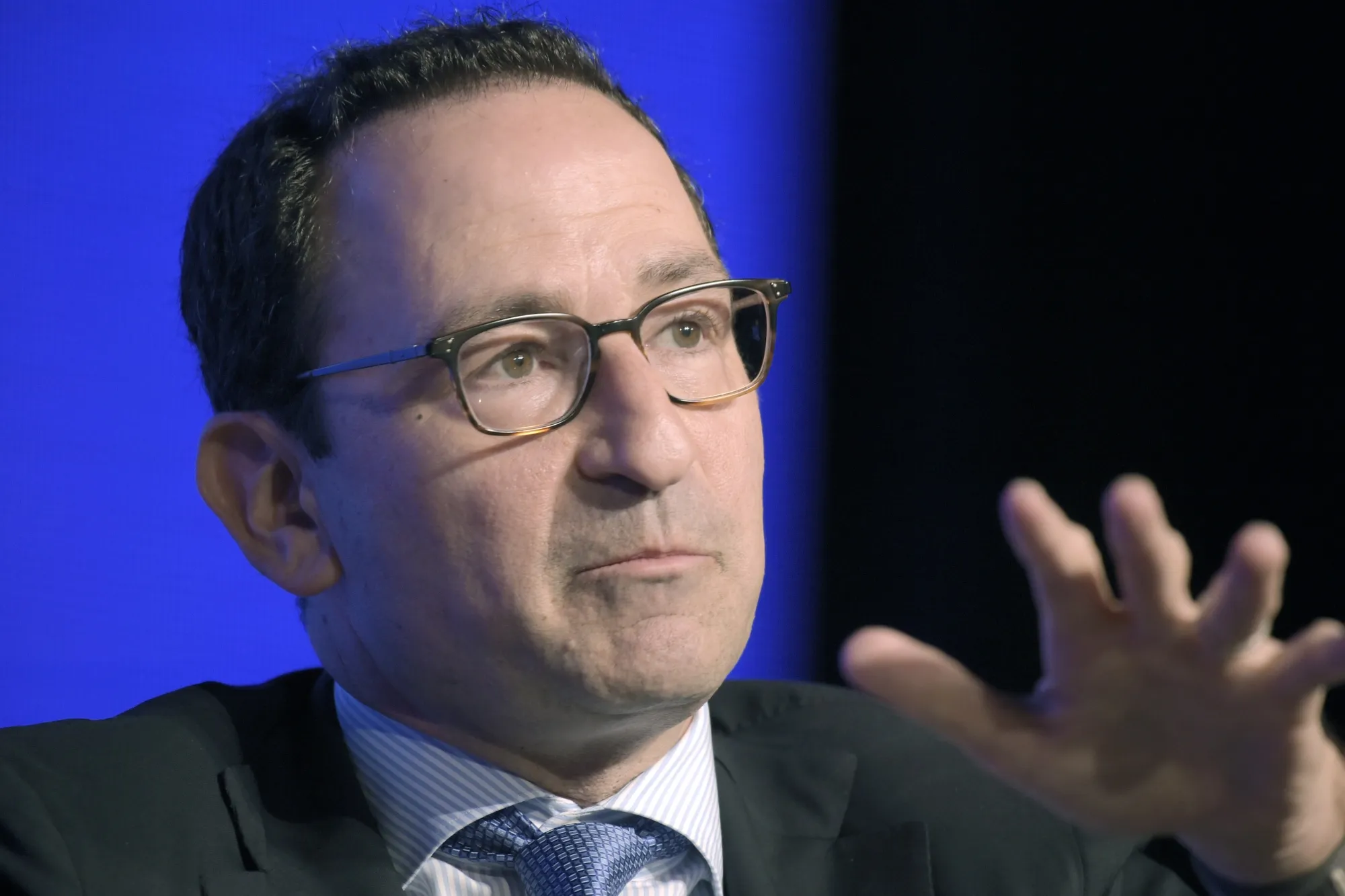 Jon Gray, president and chief operating officer of Blackstone Inc., speaks at a symposium in Melbourne, Australia, on March 25, 2025.