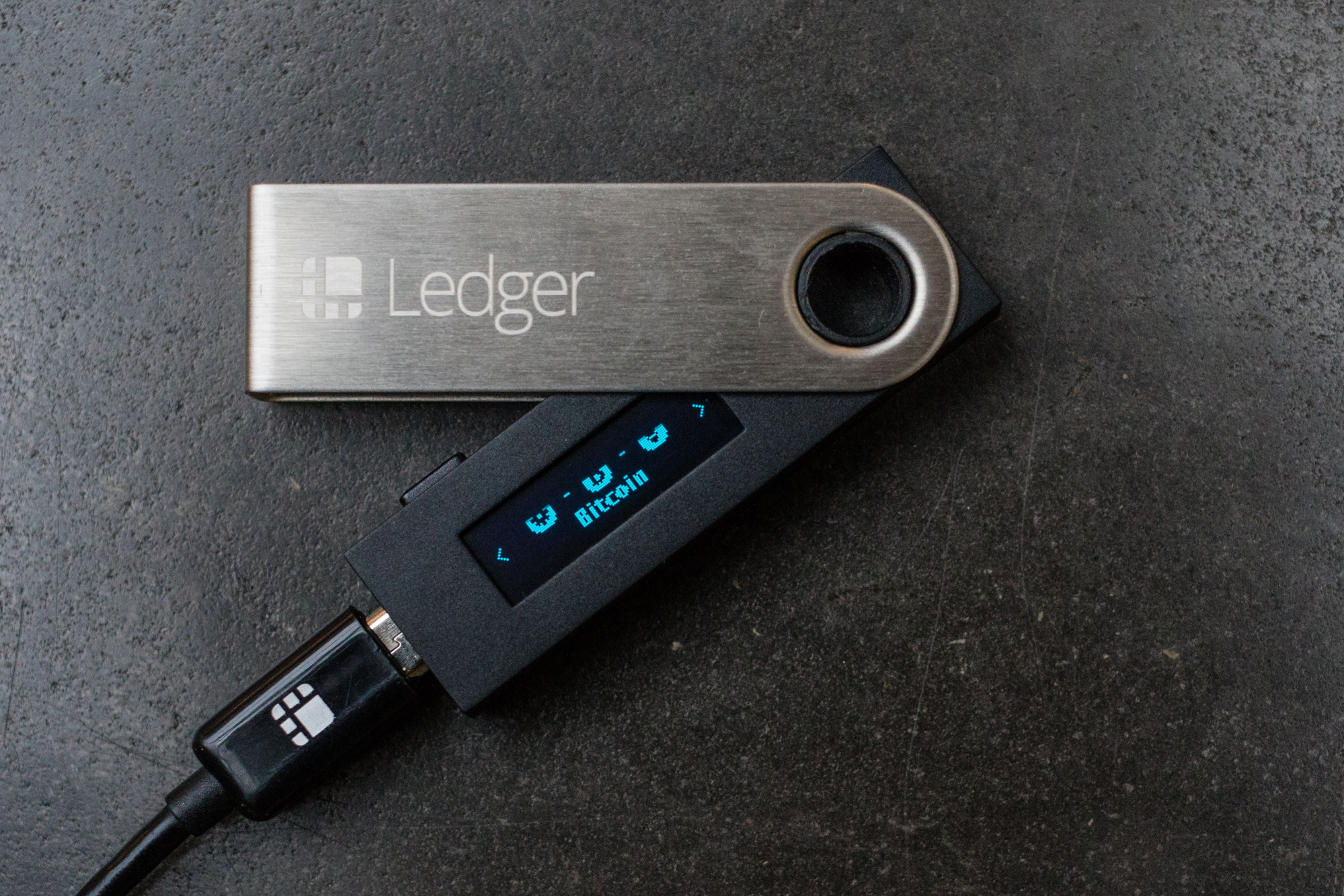 A Ledger USB wallet at the companies headquarters in Paris.