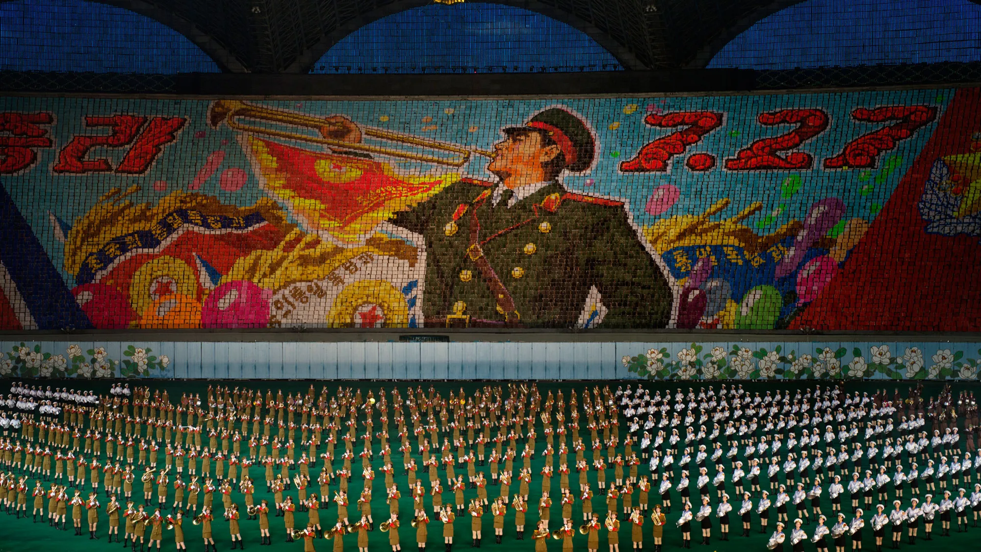 The Mass Games performed live in Pyongyang city of North Korea, September 2013.
