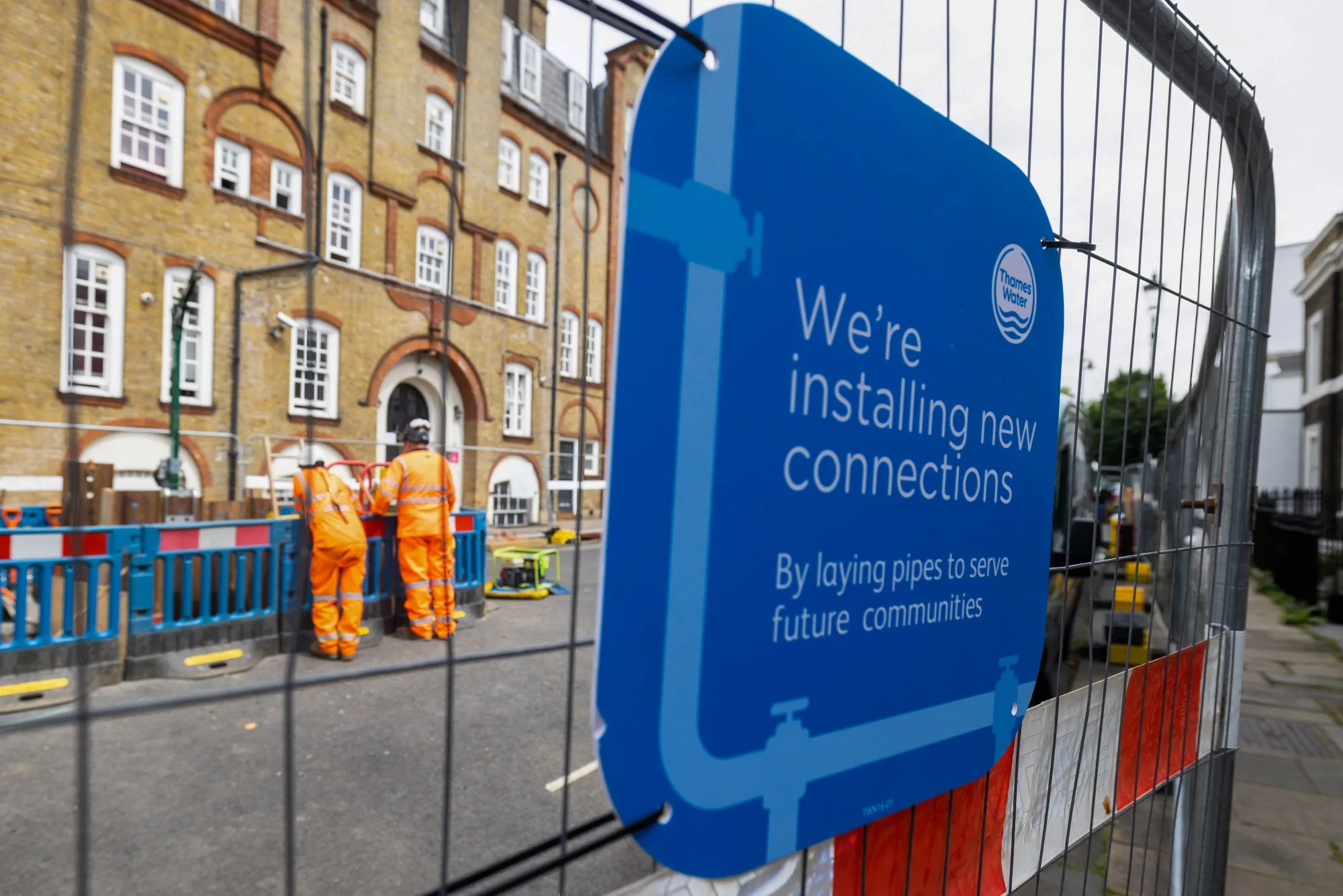 A Thames Water works site in London.