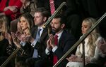 Eric Trump, center left, and Donald Trump Jr., center right, attend the State of the Union address on&nbsp;Feb. 5.&nbsp;