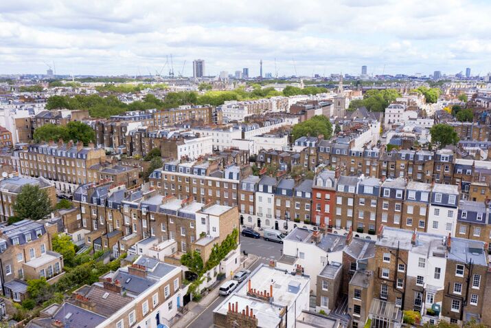 Aerial view of Belgravia, London
