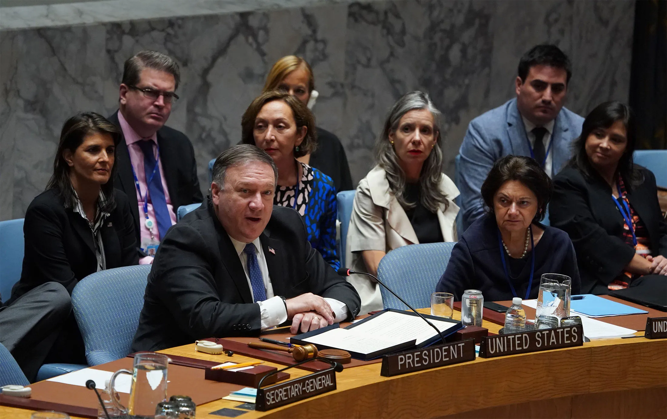 U.S. Secretary of State Mike Pompeo speaks at the United Nations Security Council meeting on North Korea, on Sept. 27.