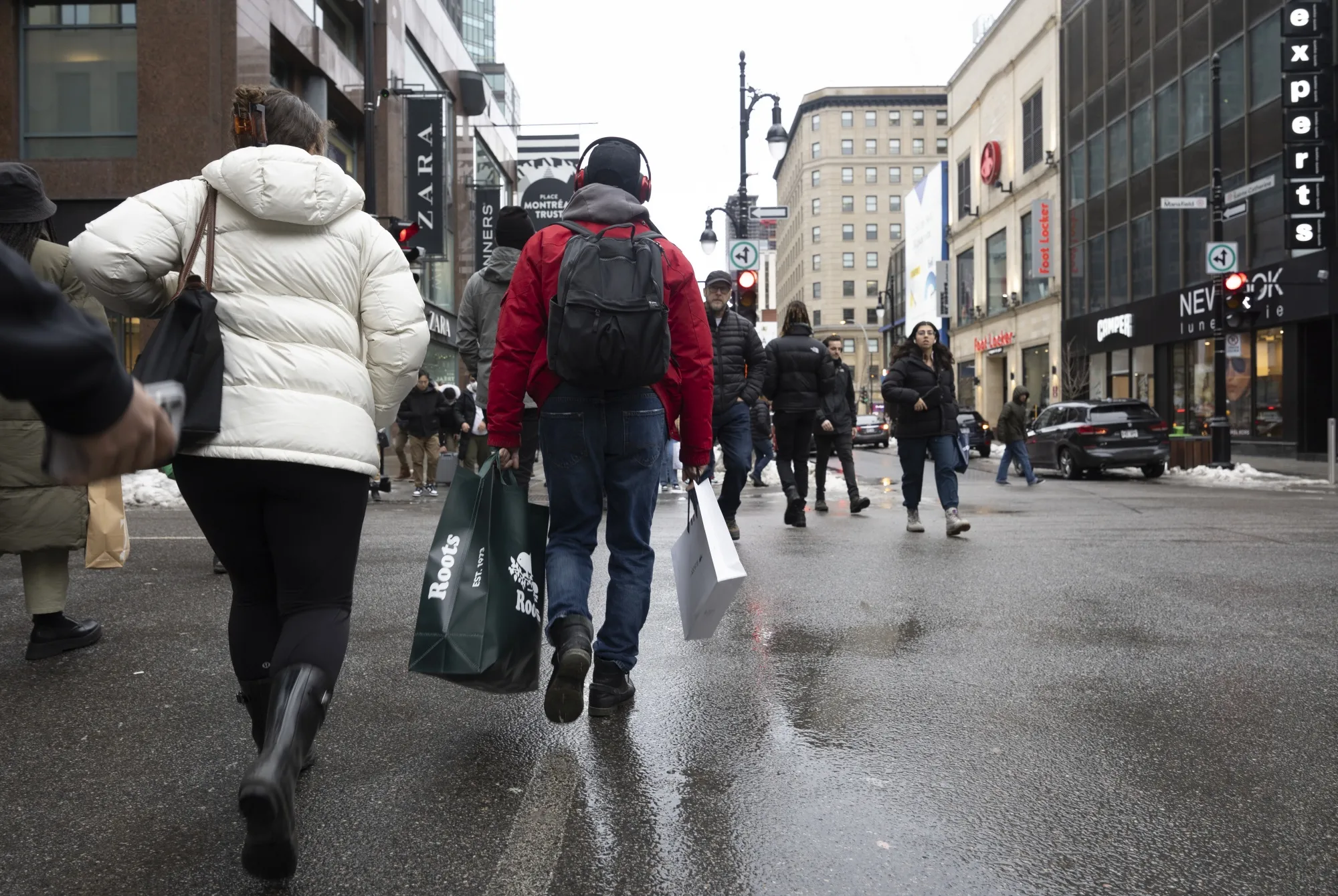 Shoppers in Montreal, Quebec, Canada.