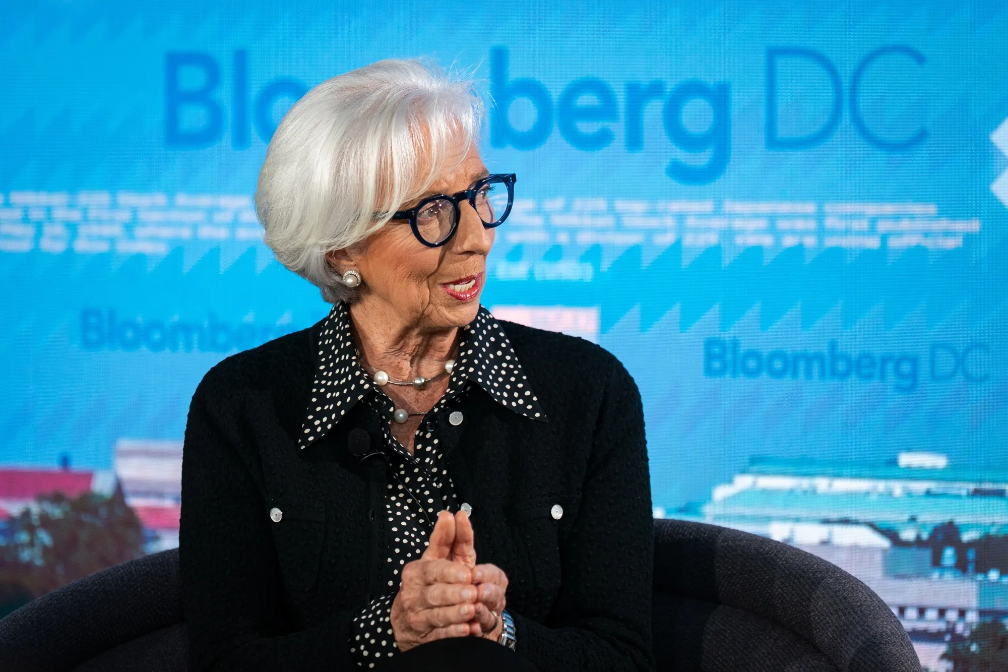 ECB President Christine Lagarde during an interview in Washington on April 14.
