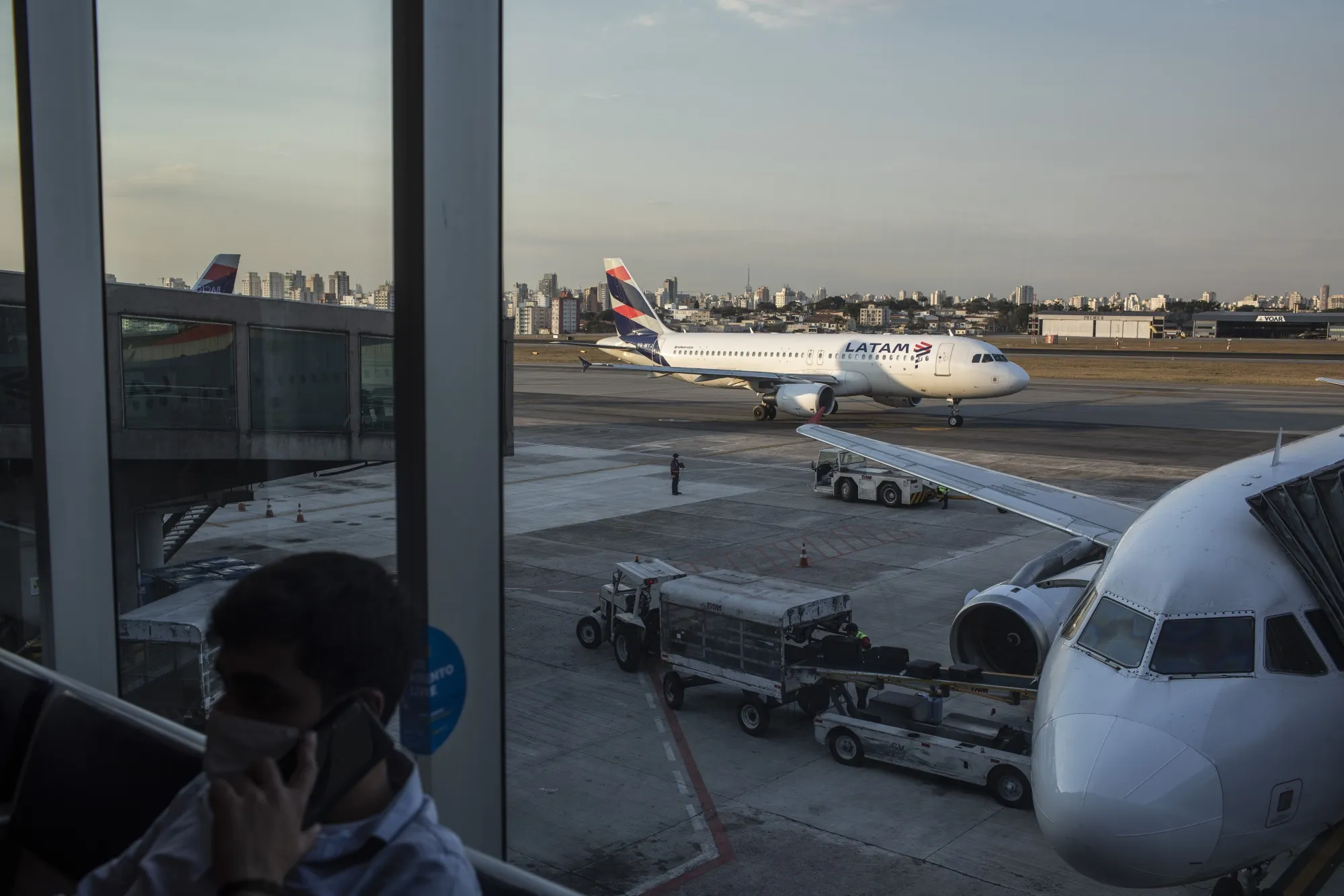 Latam Airlines aircrafts&nbsp;at Congonhas Airport&nbsp;in Sao Paulo.