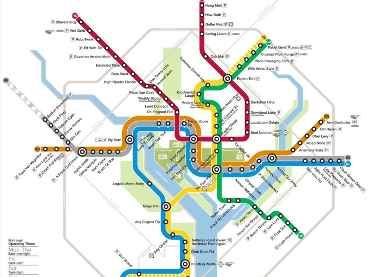 Map Of Dc Metro Dc Metro Anagram Map Is A Cheeky Welcome To New Wmata General Manager -  Bloomberg