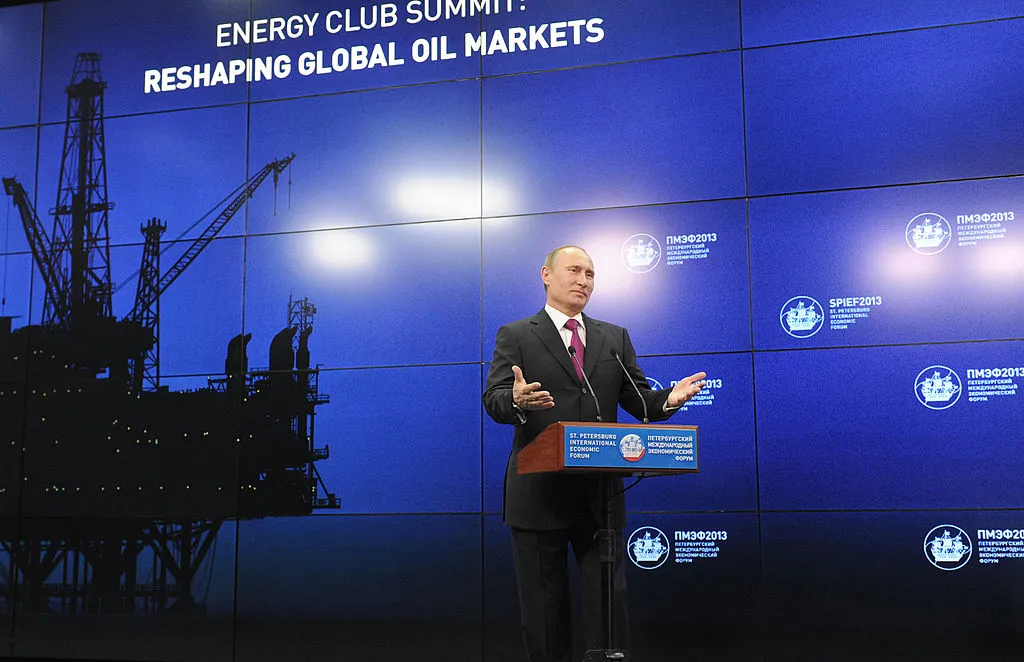 Russian&nbsp;President Vladimir Putin at an energy conference in St. Petersburg in 2013.