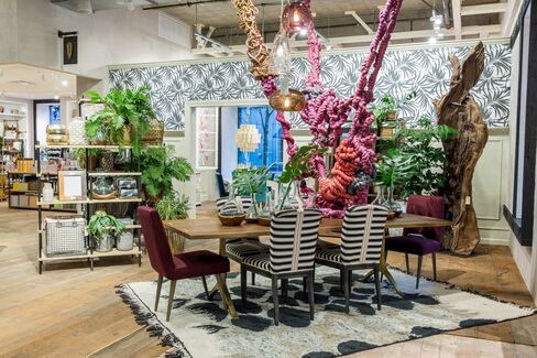 A dining room at Anthropologie's expanded store in Portland.