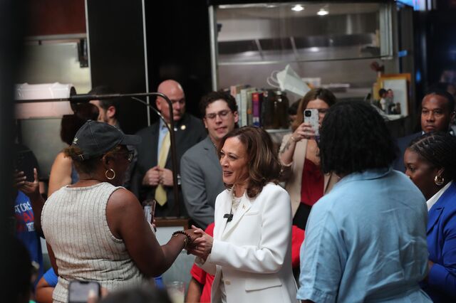 Kamala Harris visits The Grey, a restaurant in Savannah, Georgia.