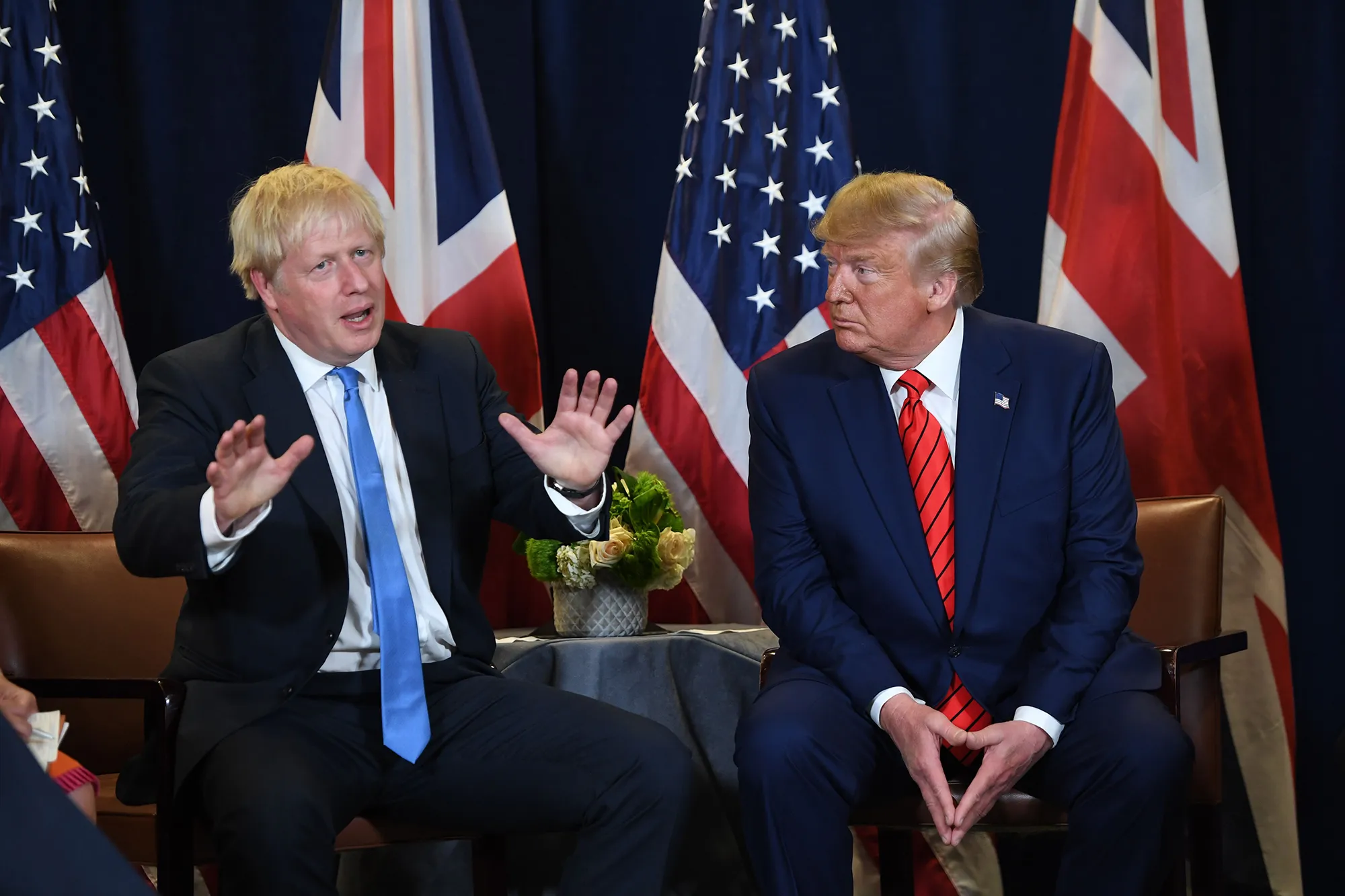 Boris Johnson and Donald Trump hold a meeting in New York on&nbsp;Sept.&nbsp;24.