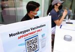 A pop-up monkeypox vaccination clinic in West Hollywood, California.