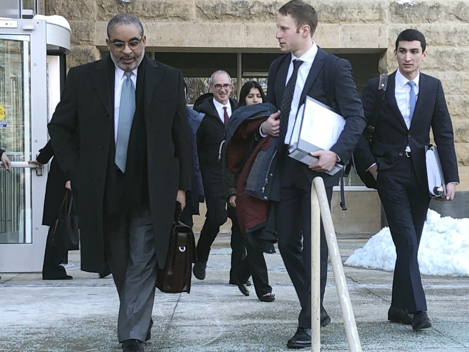 Attorneys leave the federal courthouse in Greenbelt, Maryland, after a hearing on the federal government's motion to dismiss the NAACP lawsuit over concerns about the 2020 census.