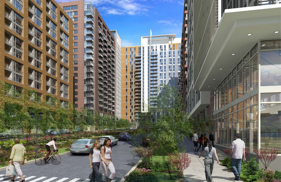 A conceptual view of The Commons, one of many transit-oriented developments being planned for Tysons.