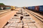 Bundles of copper at the New Kapiri Mposhi train station, in Zambia. Photographer: Zinyange Auntony/Bloomberg