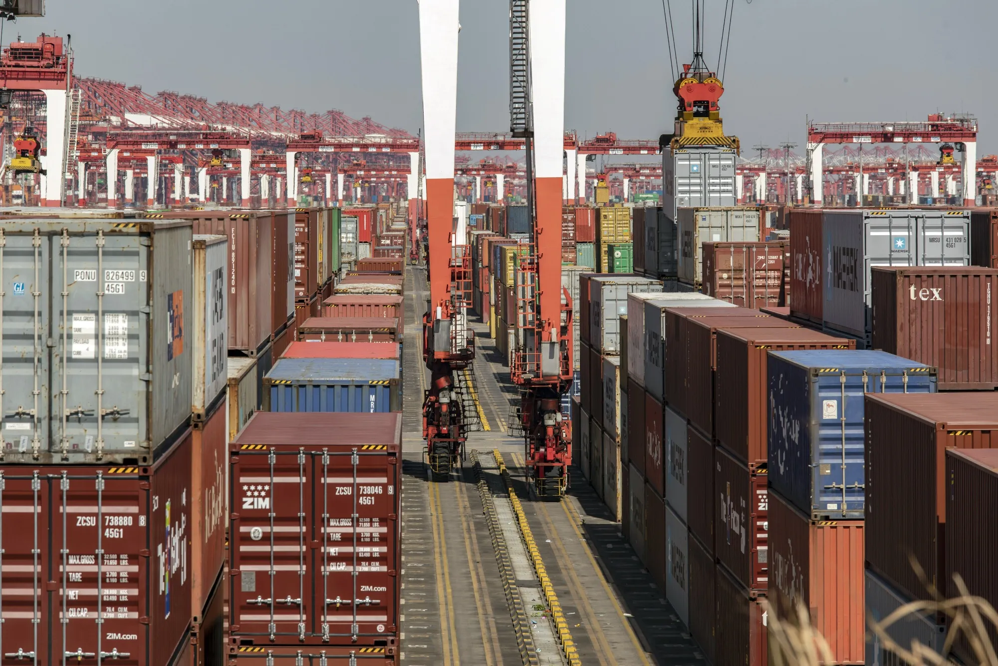 Containers Port In Shanghai Ahead of Trade Figures