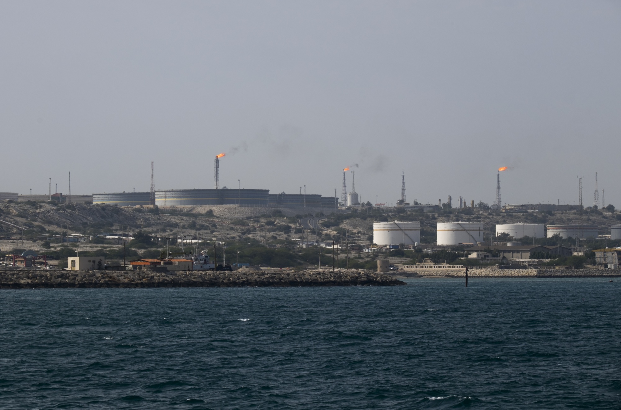 Oil facilities on Kharg island, Iran.