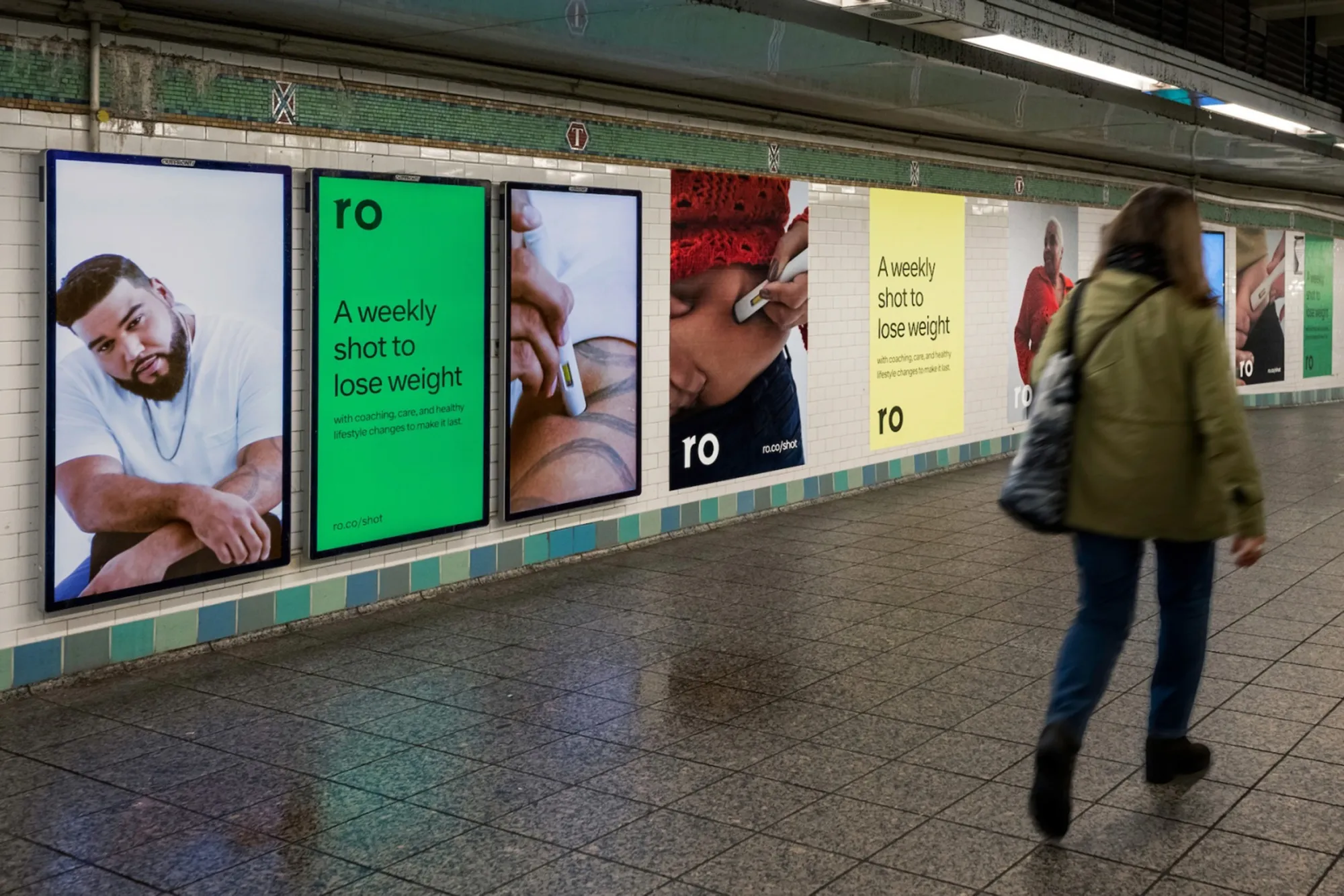 Ro’s Wegovy ads in a Times Square subway station.