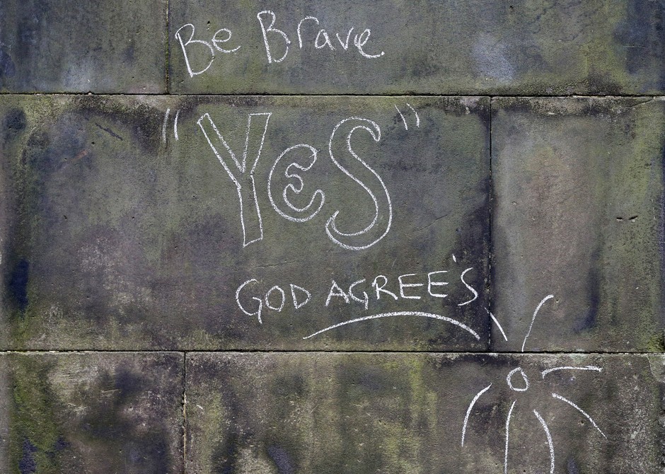 Will chalk slogans push Scotland to an independence vote?