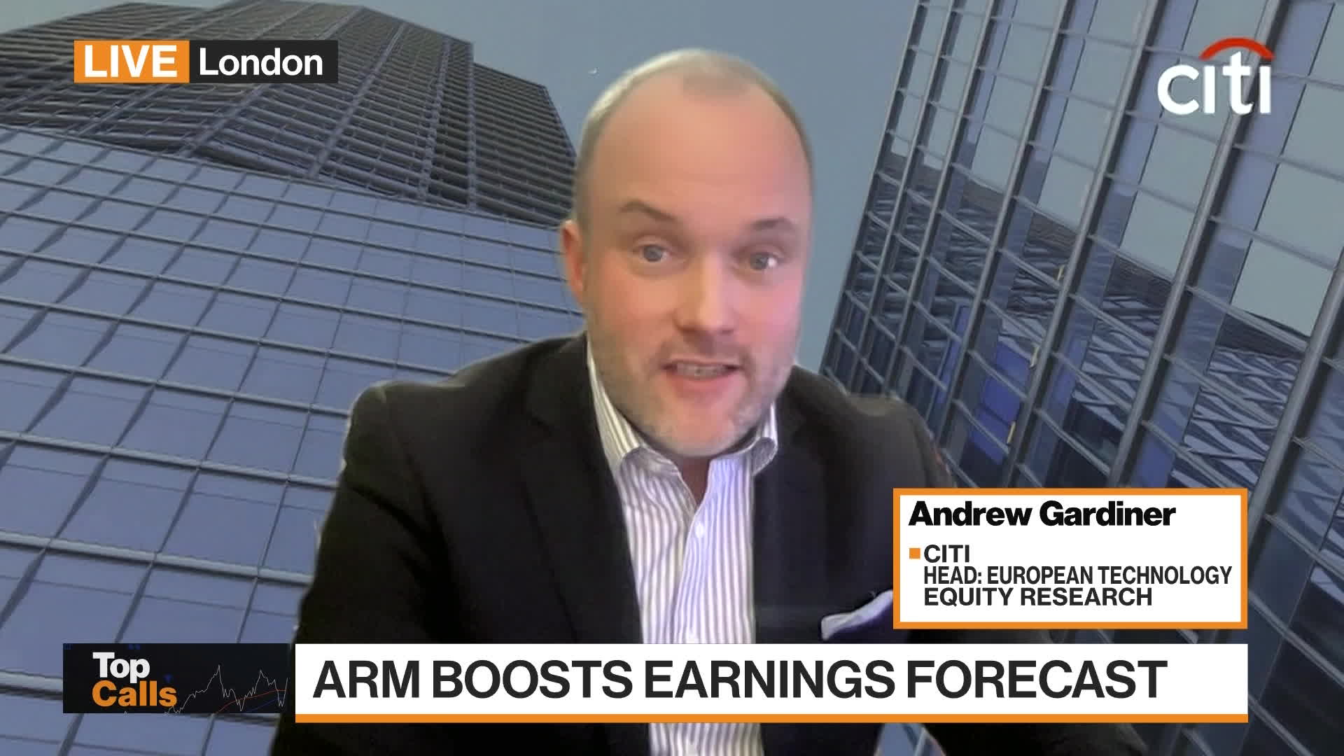 Watch Citi's Gardiner on ARM Boosting Earning Forecast Bloomberg
