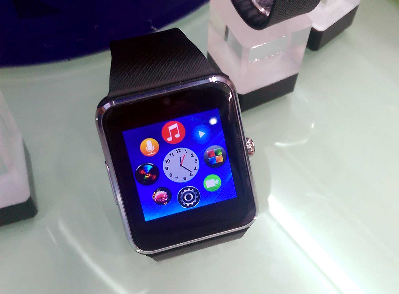 A replica Apple Watch on sale in China's Shenzhen City. For as low as $50, the smartwatch features a camera and allows phone calls without the need for a smartphone connection.
