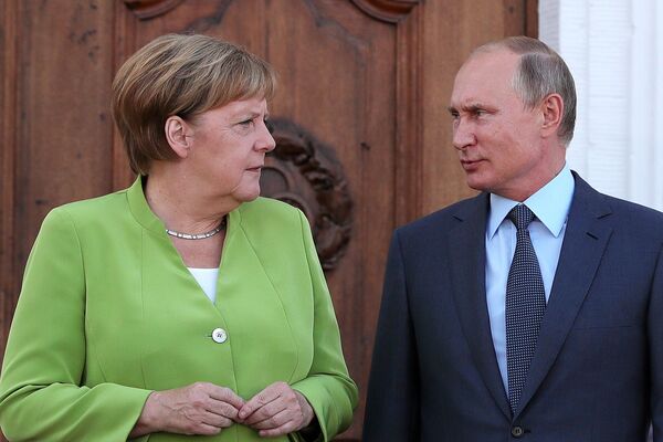 Germany's Chancellor Angela Merkel Meets Russia's President Vladimir Putin 