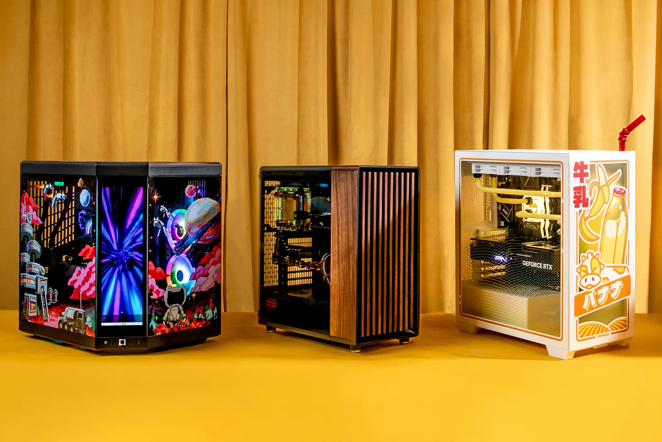 From left: Starforge, Optimist and Ironside gaming PCs.&nbsp;