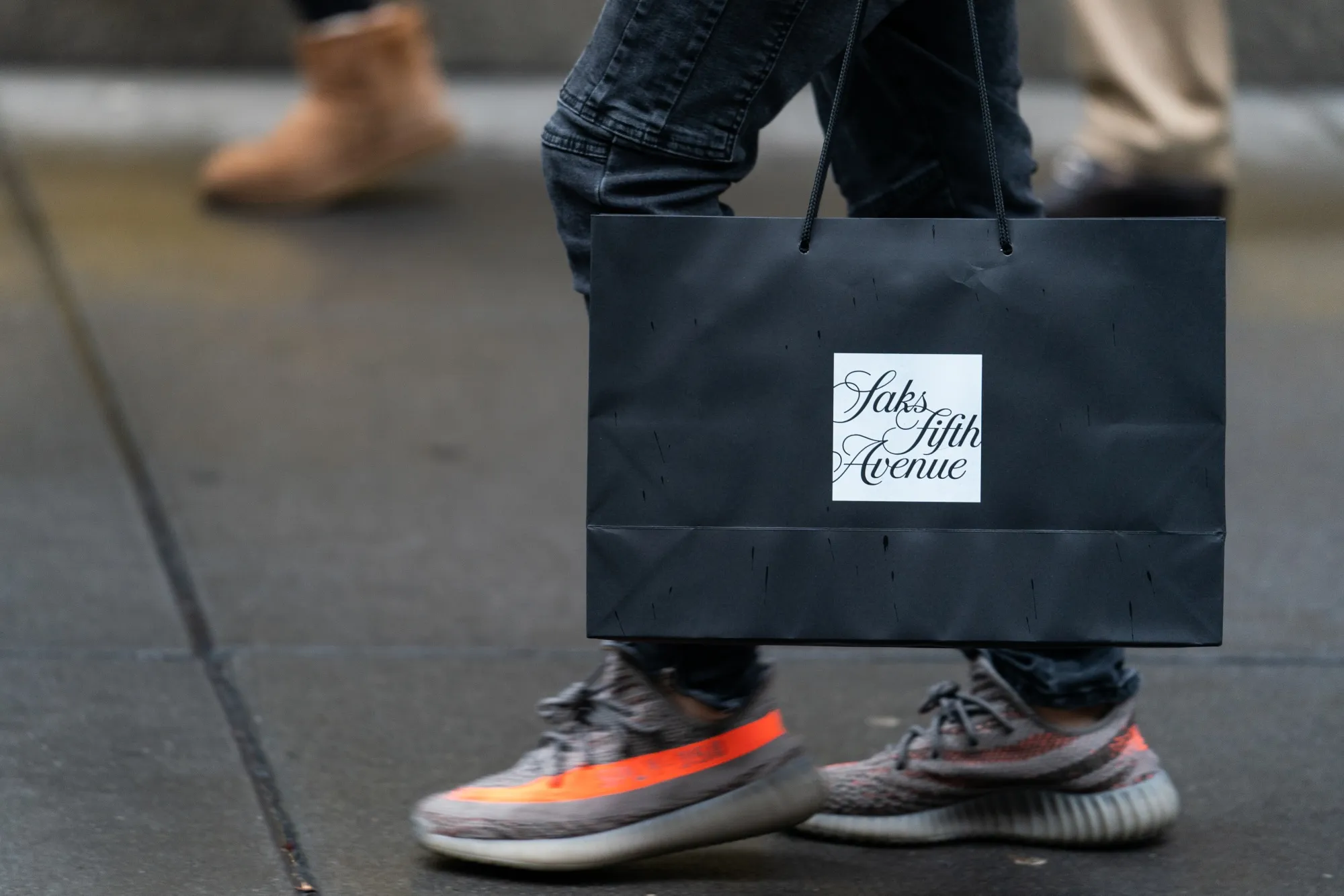 A Saks Fifth Avenue shopper&nbsp;in New York.