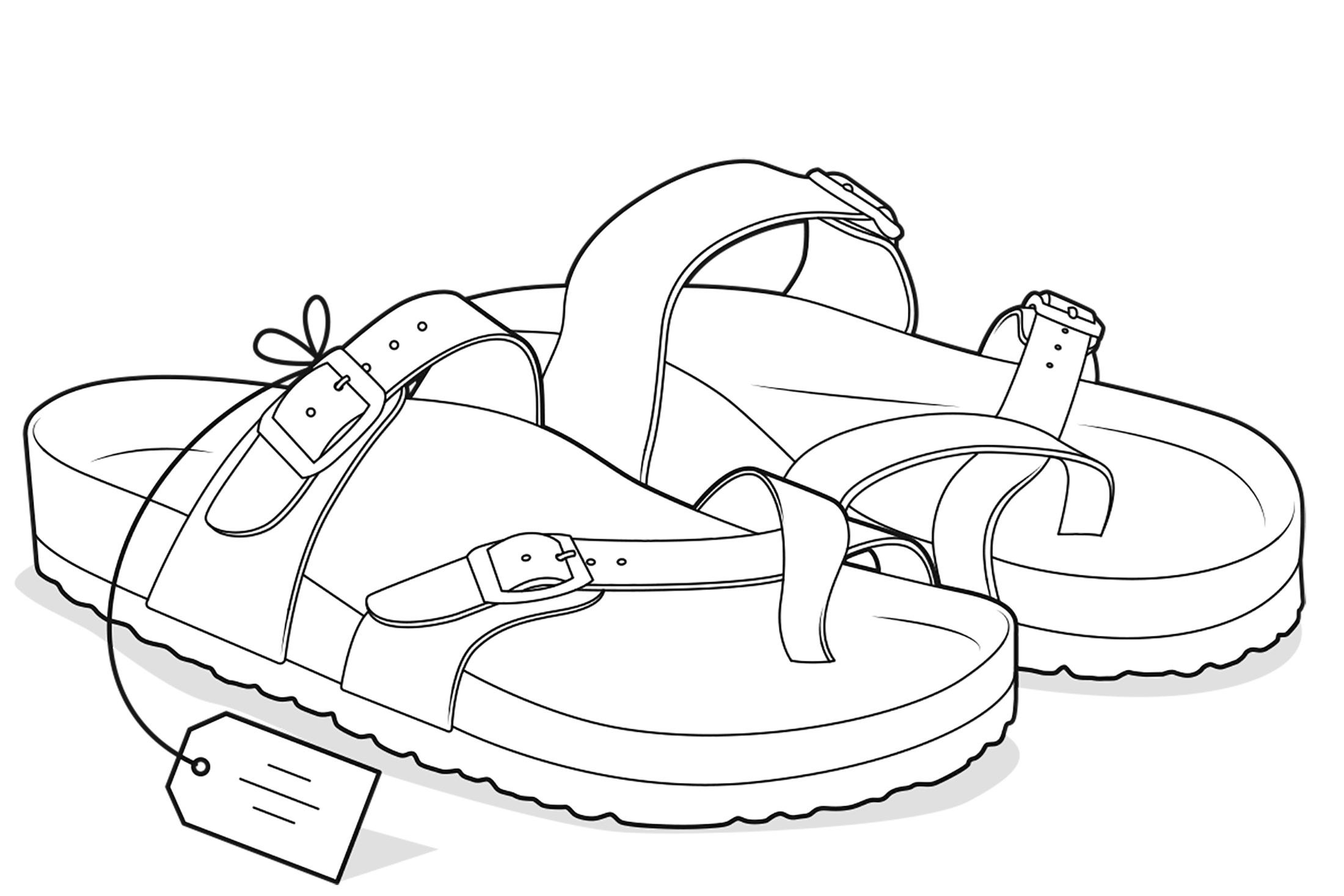 Beautiful Sandals Coloring Pages