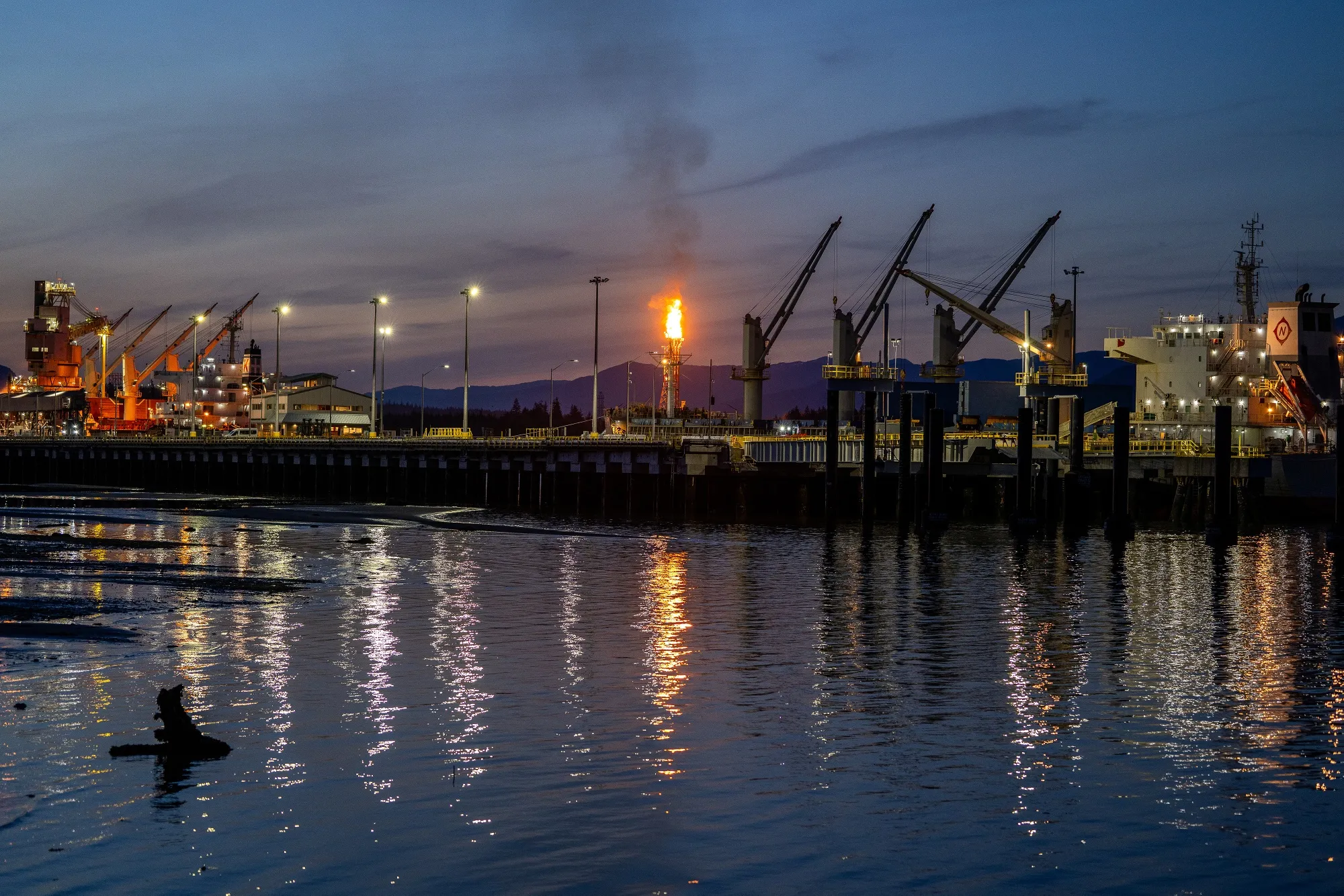 The LNG Canada facility in Kitimat, British Columbia,.