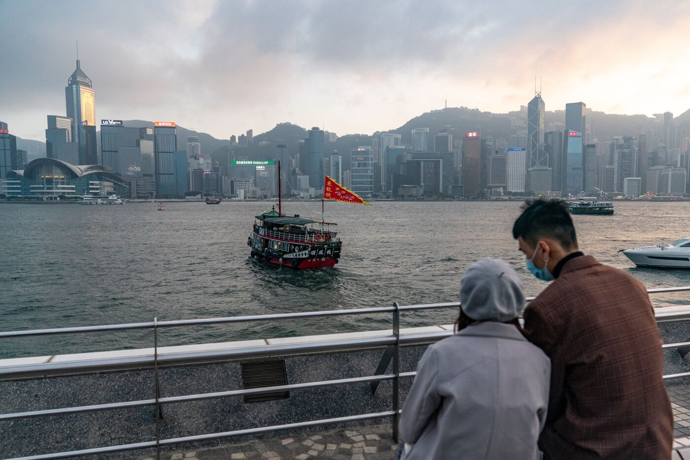 The city's skyline in Hong Kong.