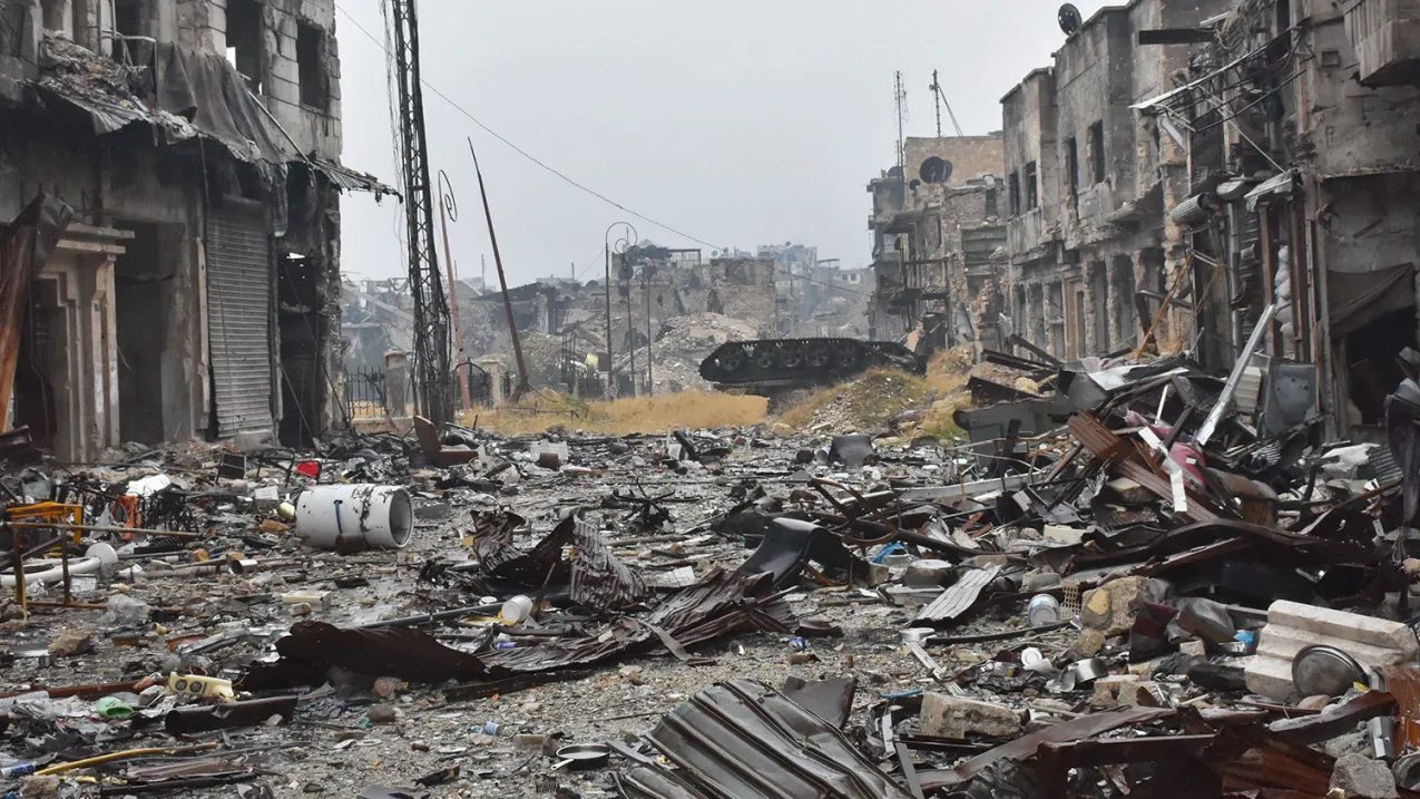 Destruction in Aleppo's old city.
