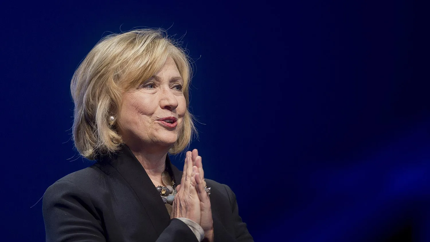 Hillary Clinton, former U.S. secretary of state, speaks during the DreamForce Conference in San Francisco, California, U.S., on Tuesday, Oct. 14, 2014.
