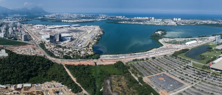 The Olympic Green and Village wrap around the lagoons in Barra da Tijuca.