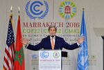 US Secretary of State John Kerry delivers a speech at the COP22 climate change conference on Nov. 16.
