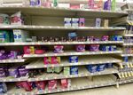 Tampon supply at Walgreens in Queens, New York.