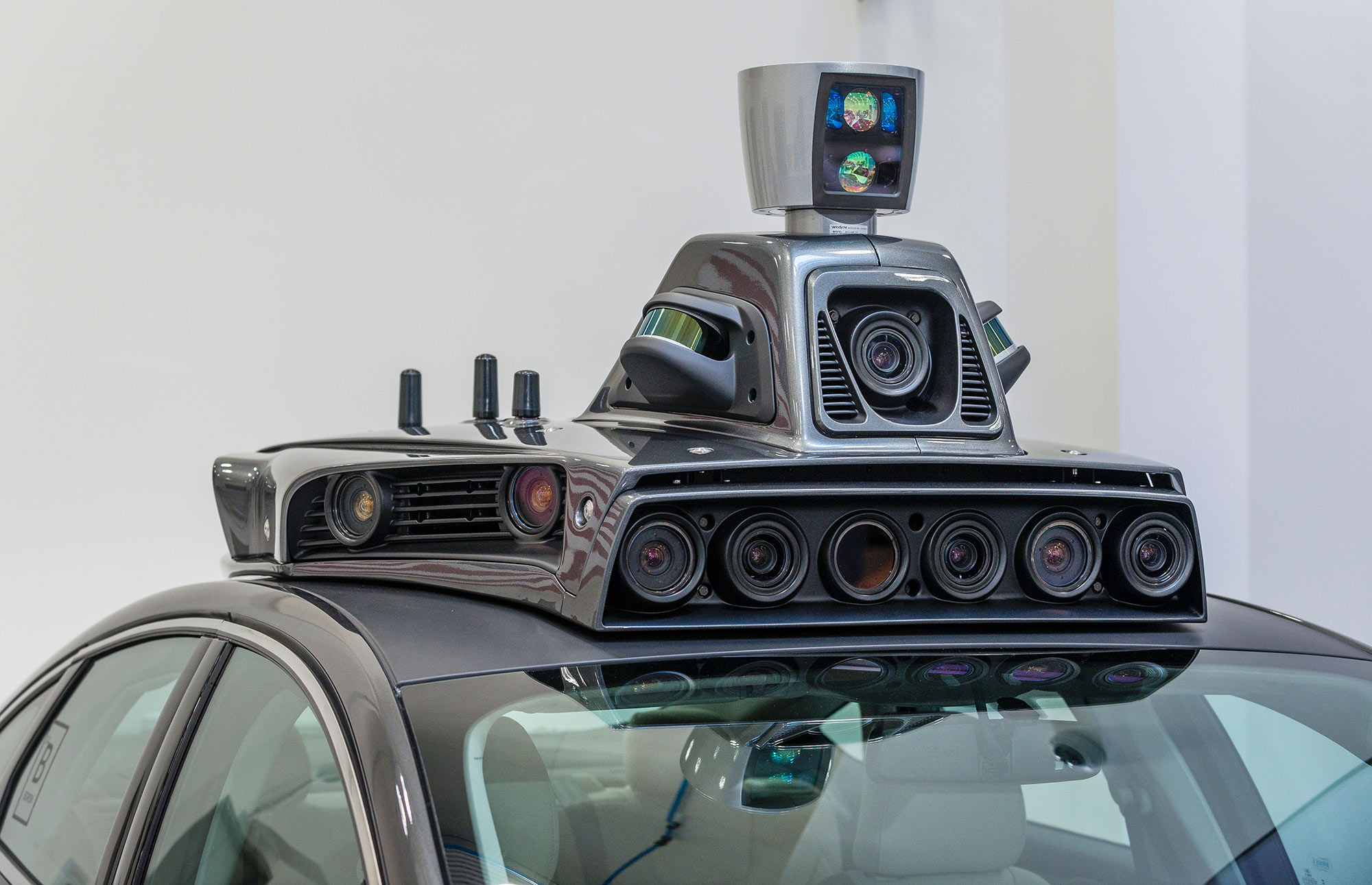 A pilot model of an Uber self-driving car.
