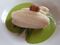 Lemon sole fillets with pea sauce and angel on horseback at The Sportsman.