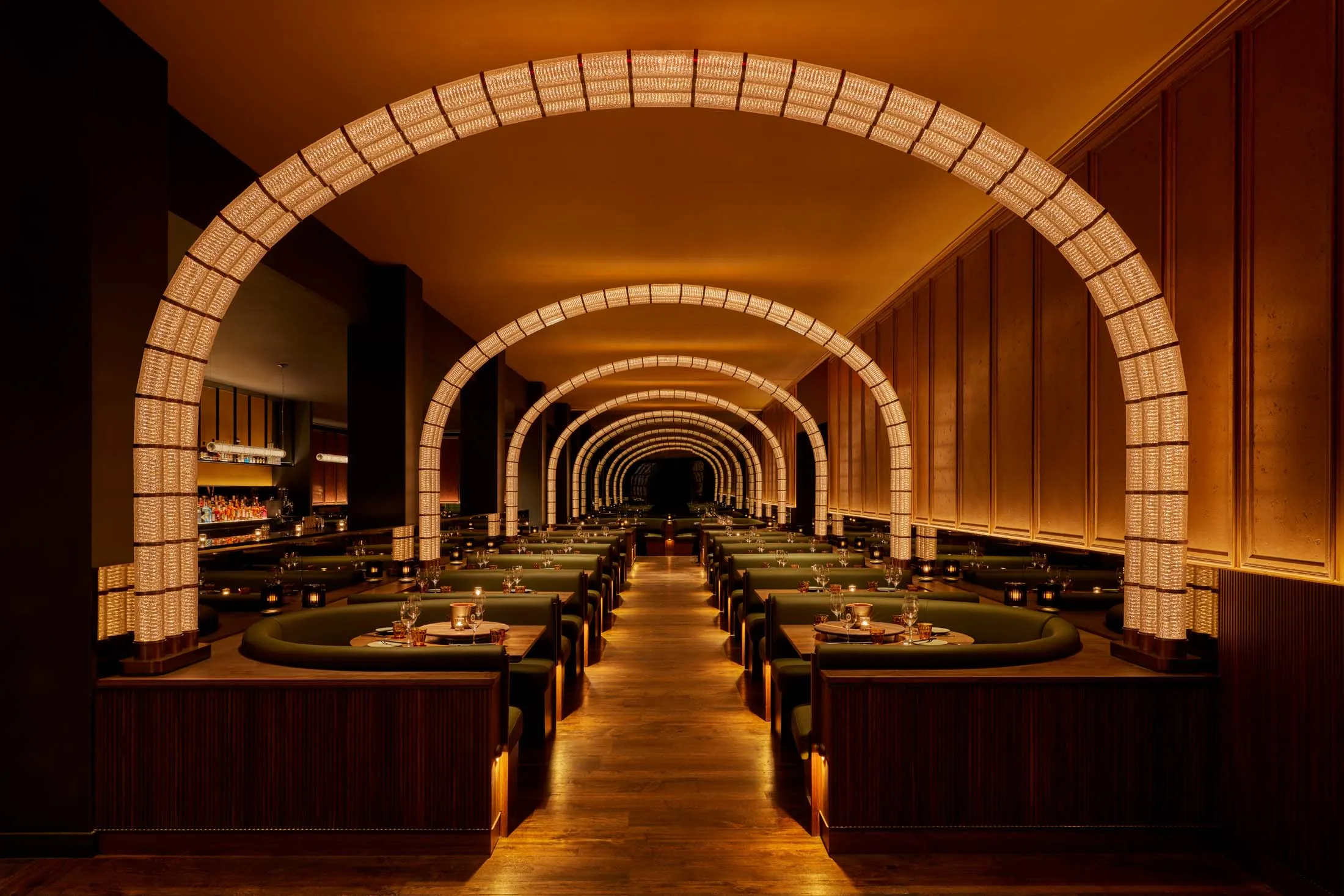 Coqodaq’s sleek interior in Manhattan’s Flatiron district.