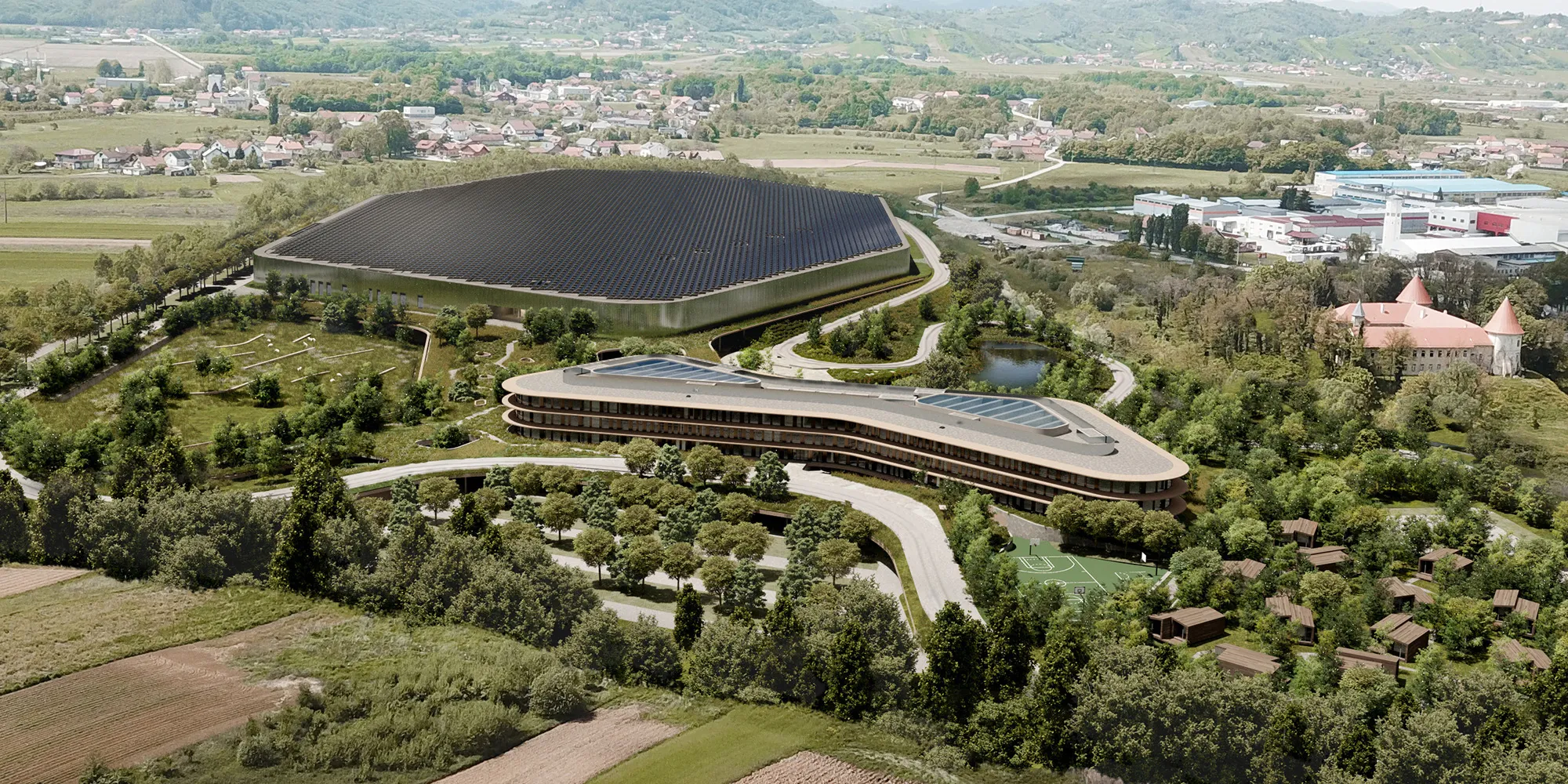 Rendering of Rimac’s 200,000 square-meter campus near Zagreb.