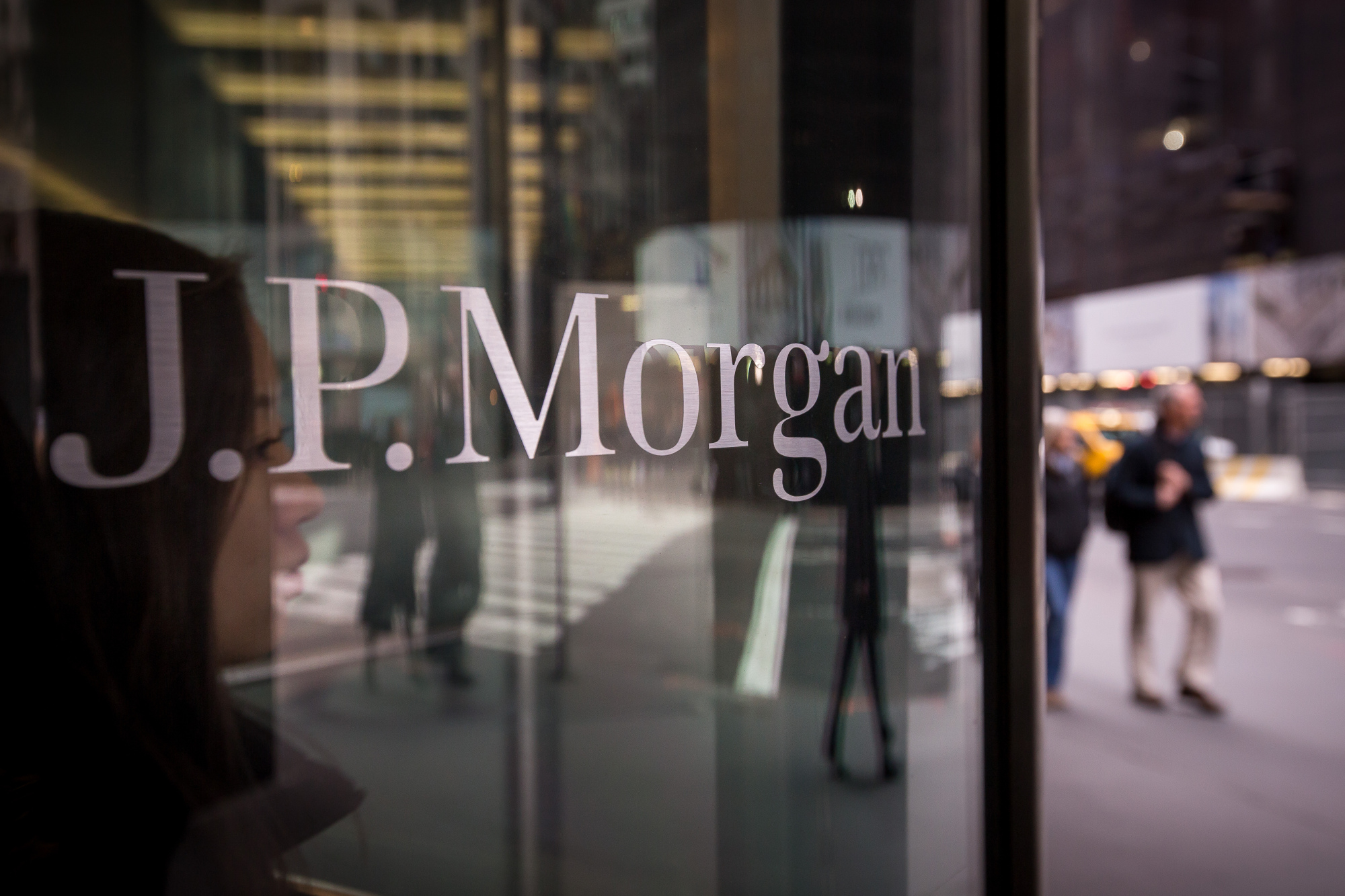 JPMorgan Chase & Co. signage is displayed at its Madison Avenue building in New York.