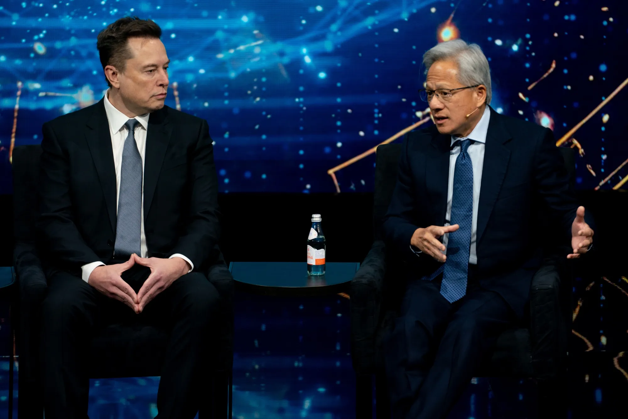 A new threat: Musk with Nvidia CEO Jensen Huang