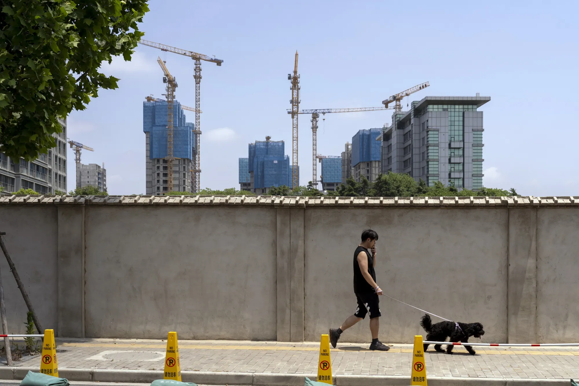 Residential buildings under construction in Shanghai.