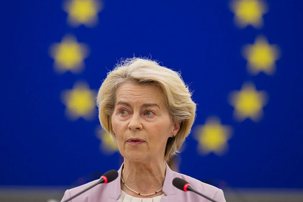 Ursula von der Leyen at&nbsp;the European Parliament in Strasbourg