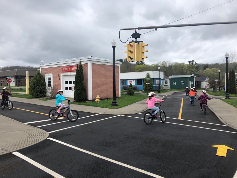 Kids traffic rules. Safety road movement, young pedestrians with