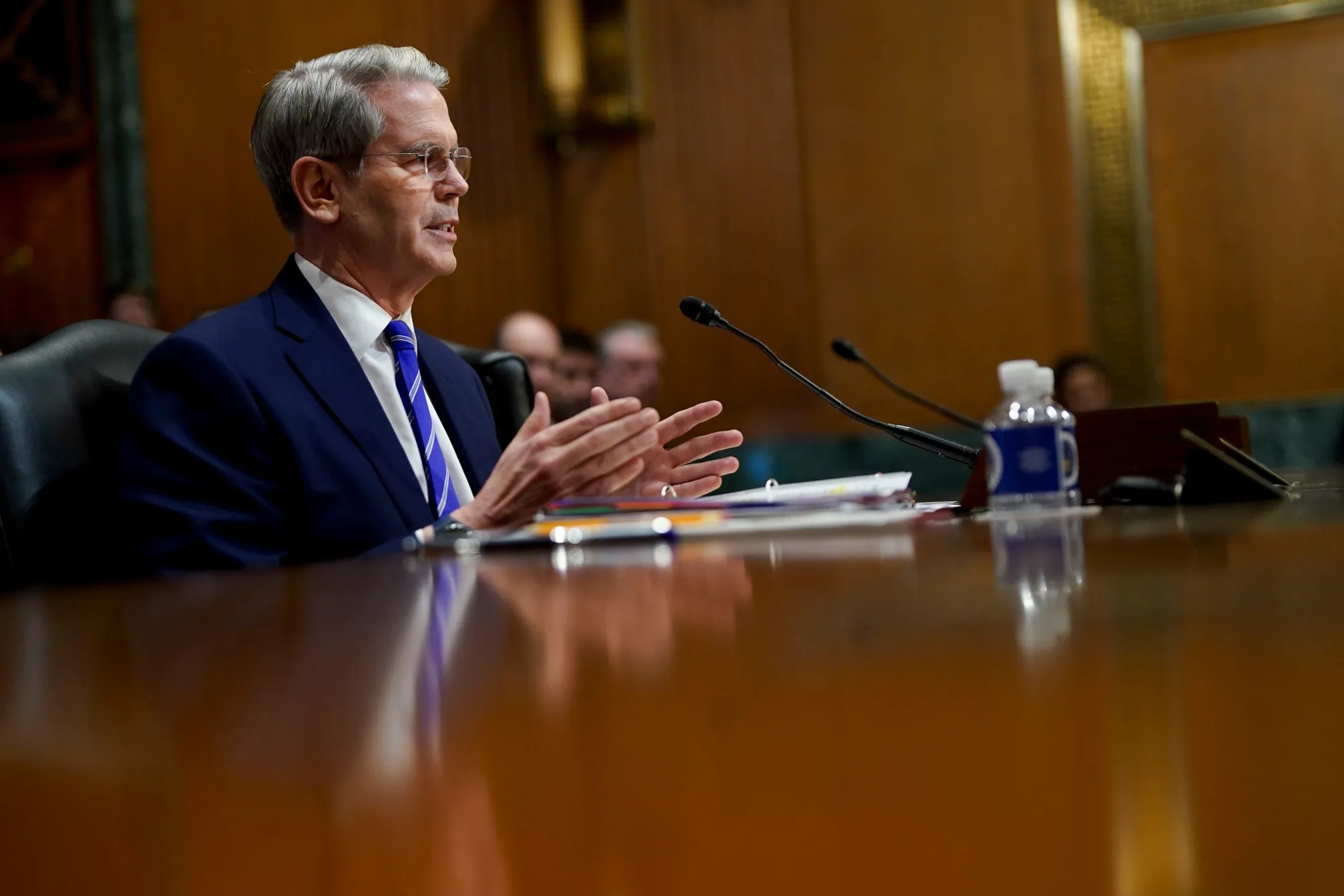 Scott Bessent during a Senate Finance Committee confirmation hearing in Washington, DC, on June 16.